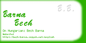 barna bech business card